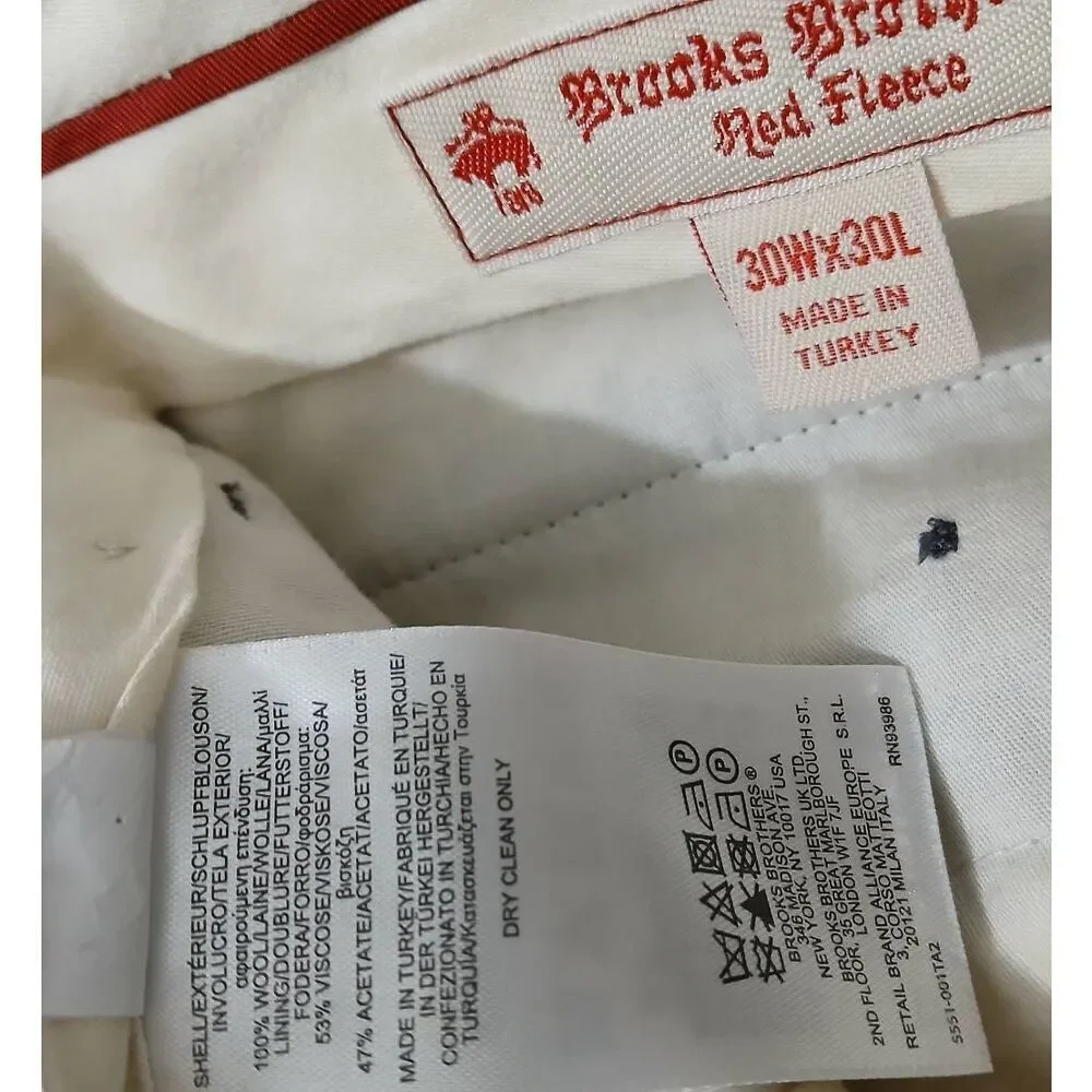 Brooks brothers red fleece mens 36s blazer pants 30 waist virgin wool gray